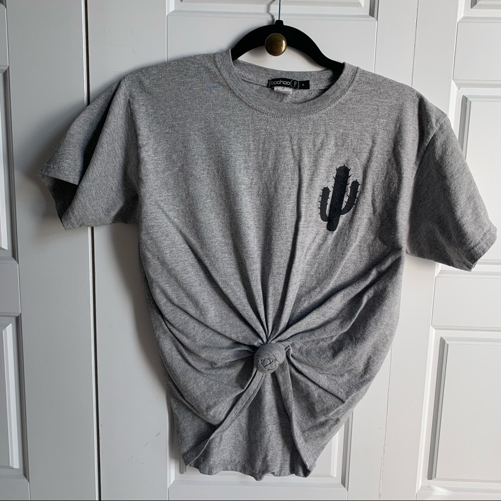 Grey T-shirt with cactus